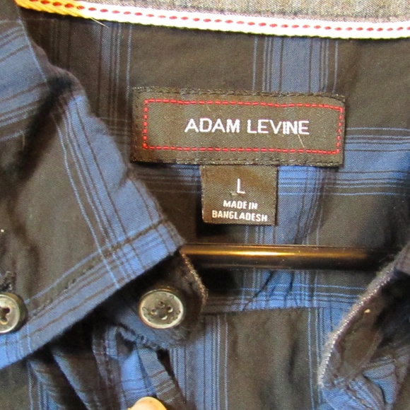 Adam Levine Collection Blue Plaid Casual Button Down Shirt - Picture 2 of 3